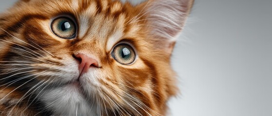 Fluffy ginger cat a minimalist tribute for international cat day