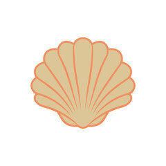 Sea scallops colored vector icon. For any platform action promotion and advertising mockup. Isolated symbol sign used for: mobile, app, design, web, dev, ui, ux, gui. EPS 10. For your project. 