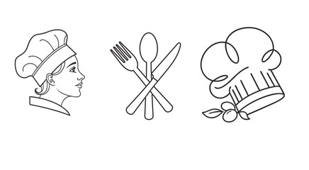 Chef Hat and Cutlery Design