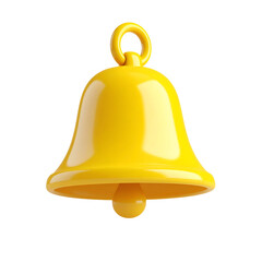 Yellow bell isolated on black background