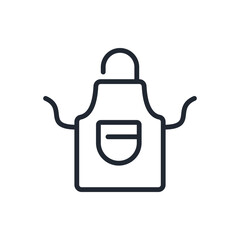 Cooking apron editable stroke outline icon isolated on white background flat vector illustration. Pixel perfect. 64 x 64.