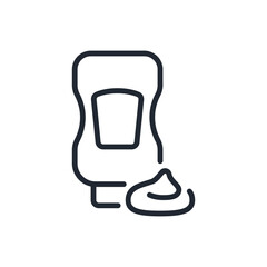 Ketchup sauce bottle editable stroke outline icon isolated on white background flat vector illustration. Pixel perfect. 64 x 64.