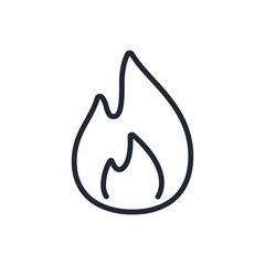 Fire flame editable stroke outline icon isolated on white background flat vector illustration. Pixel perfect. 64 x 64.