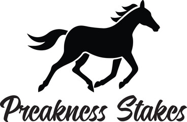 Preakness Stakes Horse Racing vector, icon. The Preakness Stakes is traditionally held on the third Saturday in May.