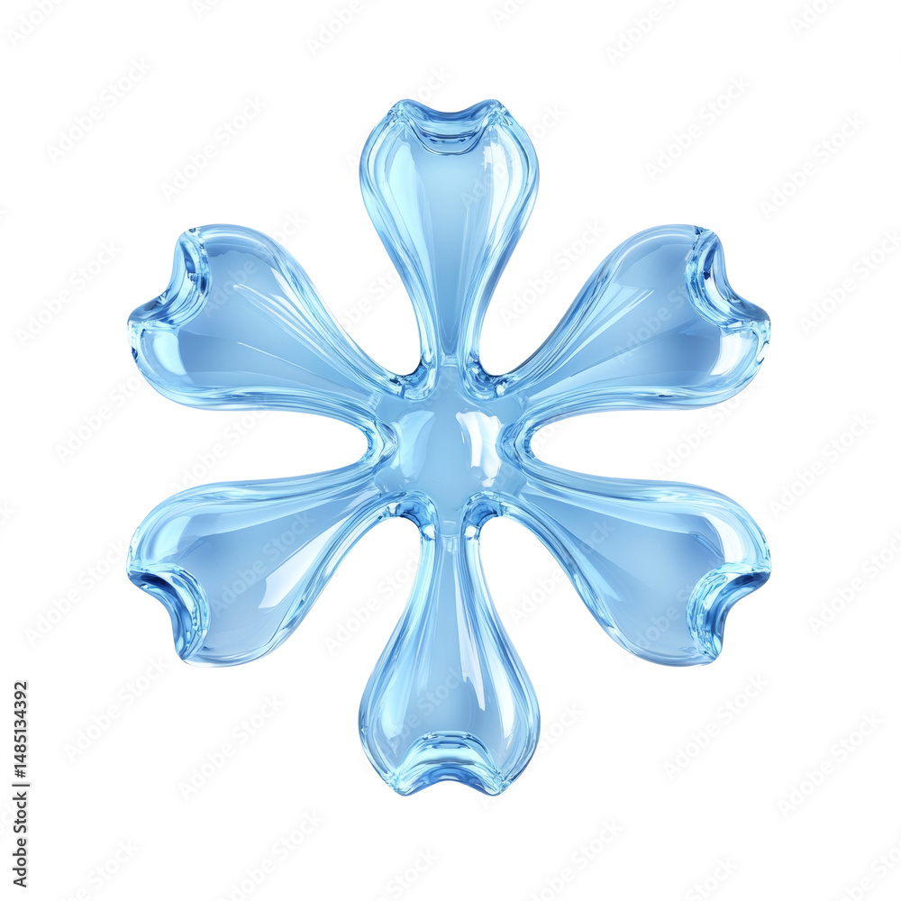 Poster elegant crystalline snowflake with intricate detail on a pristine white backdrop