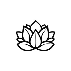 Fototapeta premium Detailed lotus blossom with outlined petals exhibits an aesthetic appeal on transparent background