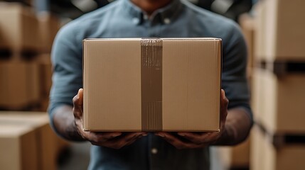 close up of focus on knee bend and aligned hips while preparing to lift heavy item cardboard boxes stacked nearby