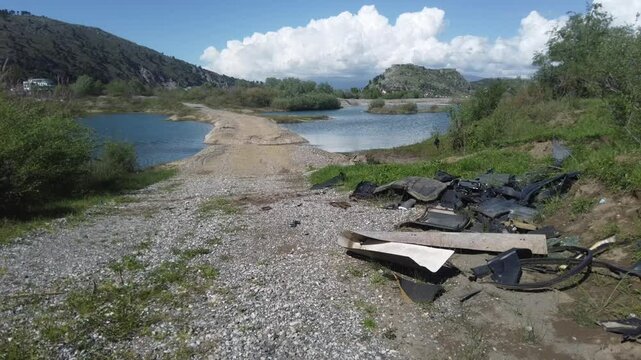 Buna river and surrounding of Shkodra lake in Alabnia