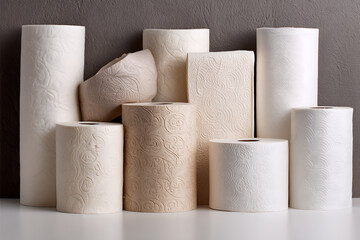 Soft rolls of paper towels and napkins