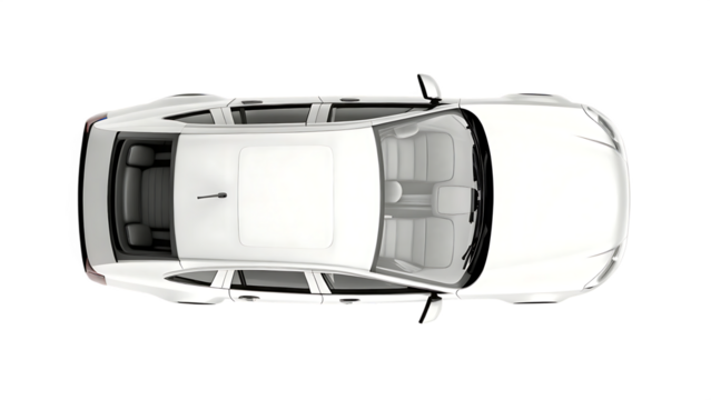 car top view isolated on white background