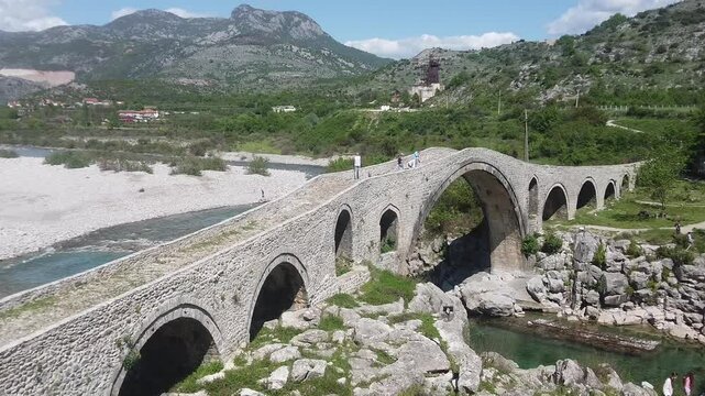 Mesi bridge and Kiri river in Albania
