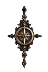 Isolated Ornate Compass Decoration