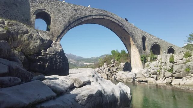 Mesi bridge and Kiri river in Albania