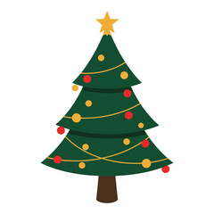 Festive Christmas Tree with Star Topper