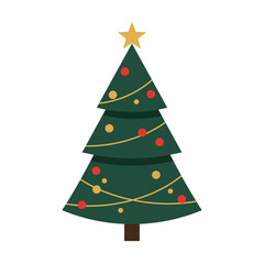 Festive Christmas Tree with Star Topper