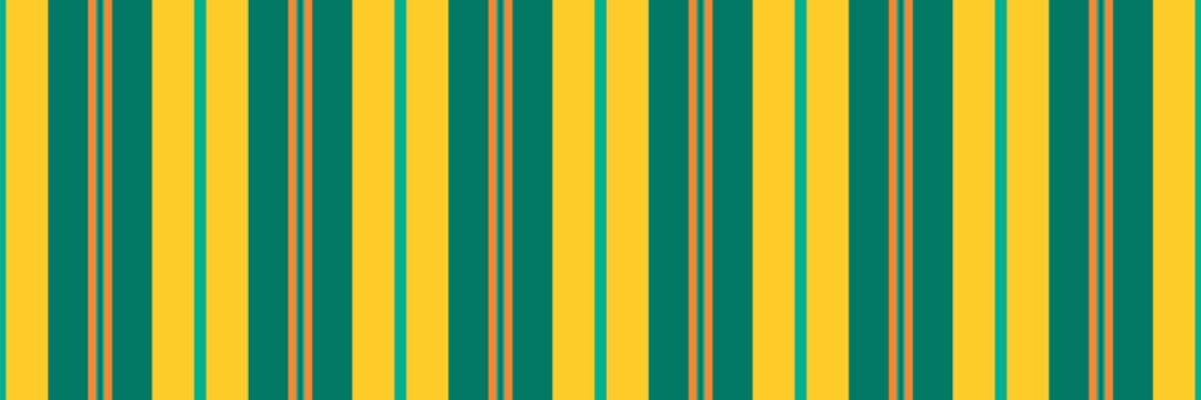 Tofa vertical textile fabric, installing seamless stripe texture. Cndustrial vector pattern lines background in teal and yellow colors.