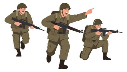 전투하는 군 용사들