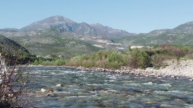 Mesi bridge and Kiri river in Albania