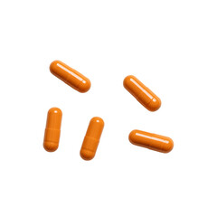 orange pills isolated on transparent or white background png