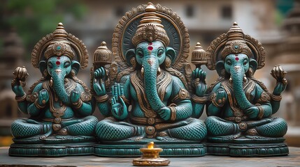 Fototapeta premium Three Ganesh Statues