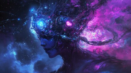 Neural AI-driven robotic mind evolving digital intellect