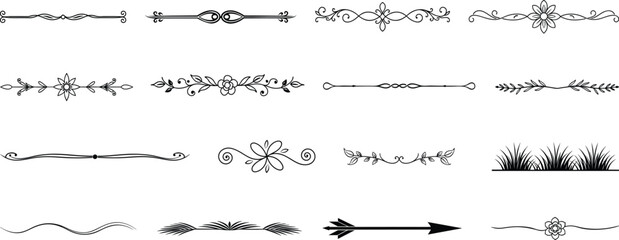 Obraz premium text divider graphic element set of different professions on white background