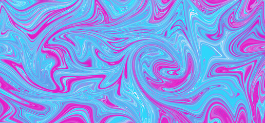 Fototapeta premium Abstract seamless pattern, Iridescent neon background blue and pink curve lines.