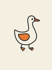 Goose with orange heart