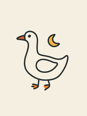 Goose under the moon