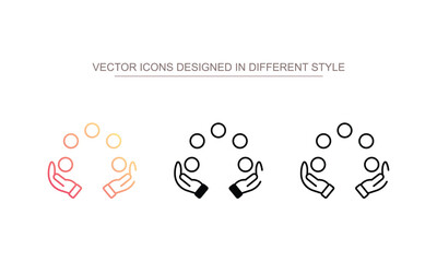 Juggling Ball icon design with white background stock illustration