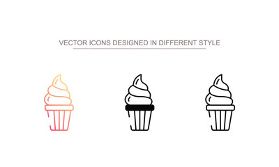 Ice Crean icon design with white background stock illustration