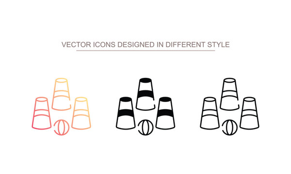 Cups Game icon design with white background stock illustration