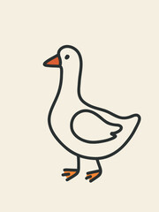 Goose with orange feet