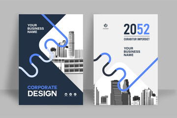 City Background Business Book Cover Design Template