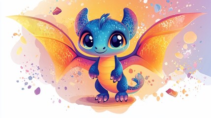 Fototapeta premium Cute Dragon Illustration (3)