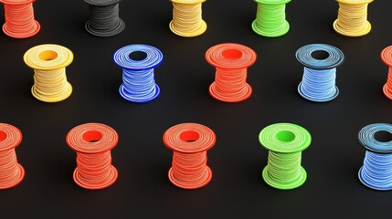Colorful spools of thread