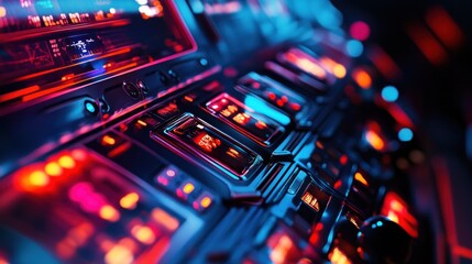 Obraz premium Futuristic cockpit controls
