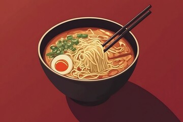 Delicious bowl of ramen ready to eat