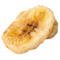 Fried banana chip isolated on a transparent background