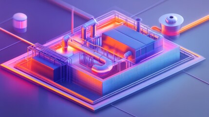Industrial complex isometric design