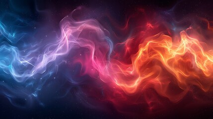 Fototapeta premium Vibrant glowing smoke art with colorful swirling patterns high resolution photo