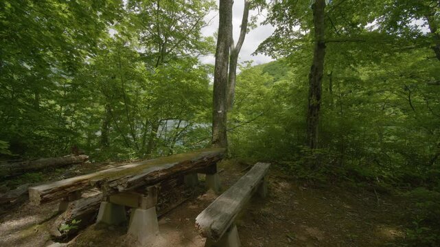 宮城県七ヶ宿町 長老湖の風景 Scenery of Lake Choro in Shichikashuku Town, Miyagi Prefecture