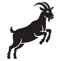 Obraz premium Stylized Goat Illustration in a Bold and Minimalist Style. Vector black silhouette. with white background
