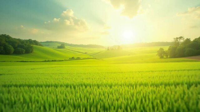 Beauty Rural landscape in green background Countryside in Brazil . Agriculture Sunlight.