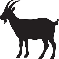 Goat silhouette vector on white background