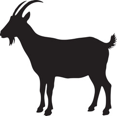 Goat silhouette vector on white background