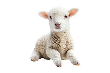 Fototapeta premium Lamb sitting isolated on transparent background 