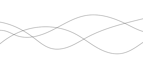 Thin wavy line abstract background. Abstract black lines wave curve motion on white background. 