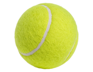 Bright Yellow Tennis Ball Isolated Close-up Picture With PNG, Transparency and JPEG Background