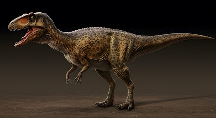 Fototapeta premium Compsognathus dinosaur on isolated white background
